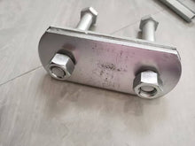 Carregar imagem no visualizador da galeria, Leaf spring lifting ear bracket with central threaded stud and two hex nuts