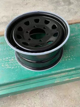 Load image into Gallery viewer, 17-inch tubeless 4x4 rim, black steel wheel with 6 lug holes