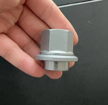 Load image into Gallery viewer, Metal tire mounting nut spacer, light gray with circular lip and stepped base