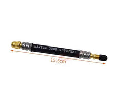 Carica l'immagine nel visualizzatore di Gallery, Valve extension hose with clamp, 15.5 cm length, black hose and gold connectors