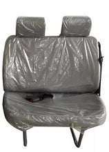 Charger l'image dans la galerie, Front passenger double car seat with two headrests, wrapped in clear protective plastic
