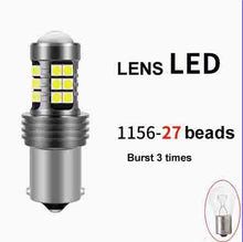 Cargar imagen en el visor de la Galería, LED reverse light bulb, 1156-27 beads, yellow LED lens, burst 3 times