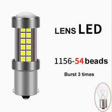 Cargar imagen en el visor de la Galería, LED reverse light bulb, 1156-54 beads, yellow LED lens, burst 3 times