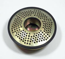 Charger l'image dans la galerie, Oil-type air filter, round metal mesh with central inlet and black rubber rim by SUONAMA