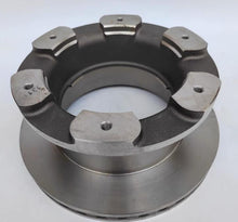 Charger l'image dans la galerie, Rear brake disc rotor with silver braking surface and four mounting holes, front view by SUONAMA