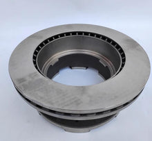 Charger l'image dans la galerie, Rear brake disc rotor, silver vented steel with black vent vanes and center hub by SUONAMA