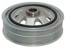 Carregar imagem no visualizador da galeria, Crankshaft pulley with ribbed belt grooves and silver central hub