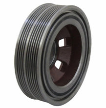 Carregar imagem no visualizador da galeria, Crankshaft pulley with deep ribbed grooves and central hub, black metal