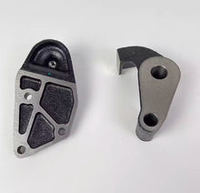 تحميل الصورة في عارض المعرض، Timing belt guide wheel brackets set, black metal with mounting holes and axle openings