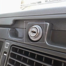 Carica l'immagine nel visualizzatore di Gallery, Dashboard lock cylinder with key inserted, shown in front grille opening
