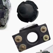 Carregar imagem no visualizador da galeria, Black engine hood positioning buffer block with three mounting studs and circular center hole