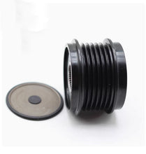 Carregar imagem no visualizador da galeria, Black alternator pulley with ridged belt grooves plus round protective cover