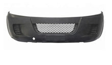 Załaduj obraz do przeglądarki galerii, Black front bumper cover with center mesh grille and round sensor hole