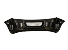 Załaduj obraz do przeglądarki galerii, Black front bumper cover with center mesh grille and side mounting cutouts