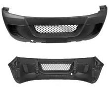 Załaduj obraz do przeglądarki galerii, Black front bumper cover with center mesh grille opening and lower trim cutouts