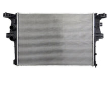 Carica l'immagine nel visualizzatore di Gallery, Car radiator with dense gray cooling fins and side mounting brackets, square view