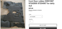Load image into Gallery viewer, Front floor rubber mat with cutouts for dashboard and console openings