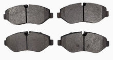 Carica l'immagine nel visualizzatore di Gallery, Front brake pads, dark gray friction pads shown from four angles