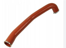Charger l'image dans la galerie, Red silicone intercooler pipe with 90-degree elbow and silver end fittings