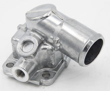 Carica l'immagine nel visualizzatore di Gallery, Thermostat housing, silver metal with large round outlet and mounting base
