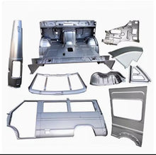 Carregar imagem no visualizador da galeria, Metal vehicle body shell components, gray panels in exploded view