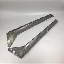 Charger l'image dans la galerie, Front windshield inner pillar brackets, dark gray metal with curved brace sections