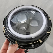 Cargar imagen en el visor de la Galería, LED headlamp module with chrome reflector and clear lens cover, close-up