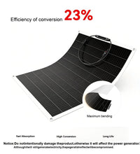 تحميل الصورة في عارض المعرض، Flexible black solar panel with reinforced bends and metal grommets