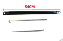 Cargar imagen en el visor de la Galería, 54cm black battery support bracket with mounting holes and two L-shaped mounting rods