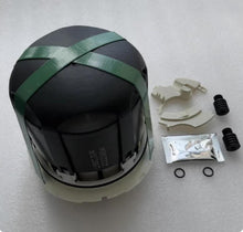 Charger l'image dans la galerie, Automotive dryer cartridge: black housing, green strap, and included mounting parts