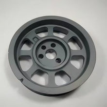 Charger l'image dans la galerie, Crankshaft timing gear, gray multi-spoke pulley with central hub and bolt holes