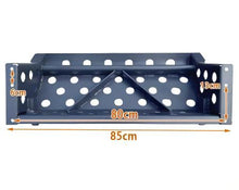 Carregar imagem no visualizador da galeria, Engine oil pan protective barrier assembly, round-hole steel guard; 85cm x 13cm