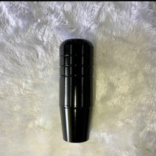 Charger l'image dans la galerie, Black aluminum shift knob with ribbed top and metallic lower section