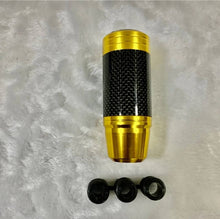 Charger l'image dans la galerie, Gold clock-dial shift knob with carbon-look grip and three mounting caps