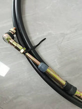 Carregar imagem no visualizador da galeria, Black hose assembly with brass fittings and cable ties