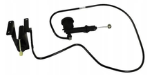 Load image into Gallery viewer, Clutch master cylinder assembly with black actuator and attached hoses