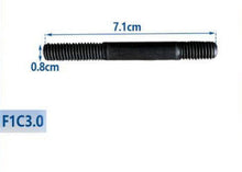 Cargar imagen en el visor de la Galería, Black cylinder head bolt with threaded shank, 7.1 cm length and 0.8 cm diameter