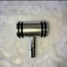 Charger l'image dans la galerie, Car shift knob adapter with metallic silver barrel and black ring accents