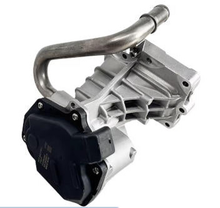 Load image into Gallery viewer, Exhaust gas cooler assembly with black connector box and metal fins