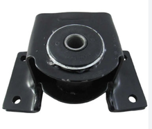 Load image into Gallery viewer, Black leaf spring bracket with central bushing and mounting holes