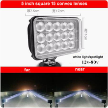 Cargar imagen en el visor de la Galería, 5-inch square LED spotlight with 15 convex lenses, white light, 12V-80V