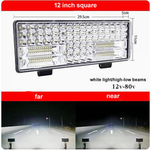 Cargar imagen en el visor de la Galería, 12-inch square LED spotlight, white light lens array, black housing, front mounted view