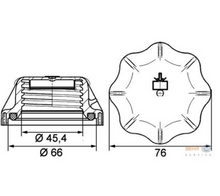 Load image into Gallery viewer, Coolant tank cap size diagram with diameter 66 and 45.4 mm