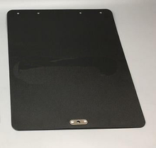 Load image into Gallery viewer, Black mud flap panel with mounting tab and pre-drilled corner holes