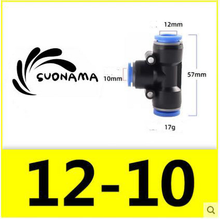 Load image into Gallery viewer, Pneumatic straight air quick coupling, black with blue push fittings, 12–10 mm