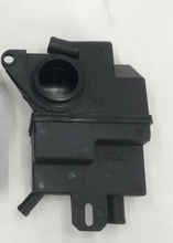 Load image into Gallery viewer, Black respirator air valve assembly with circular intake and rectangular filter housing