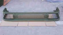 Load image into Gallery viewer, Olive green front bumper with mesh grille and side mounting brackets