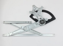 Load image into Gallery viewer, Electric window regulator motor with black gear housing and metal linkage rails