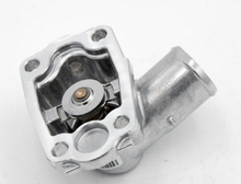 Load image into Gallery viewer, Thermostat valve housing with internal brass valve and silver mounting plate