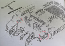 Cargar imagen en el visor de la Galería, Exploded parts diagram for front door upper pedal bracket set